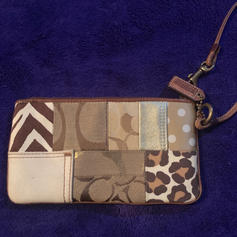 Patchwork Printed Coach Wristlet - image 2
